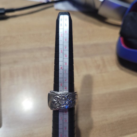 Rogers Vintage Repousse Floral Wrap Silver Spoon Ring Sz 6 - Picture 9 of 12